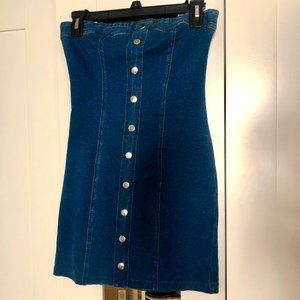 Strapless Denim Mini Dress